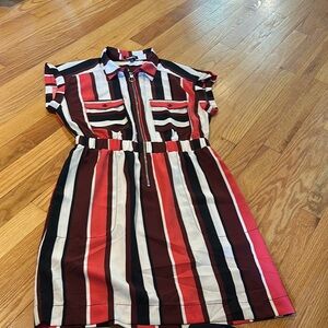 Striped Pink and Black Dress